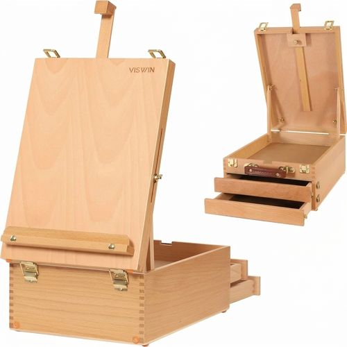 VISWIN Large Tabletop Easel Box with 3 Storage Drawers