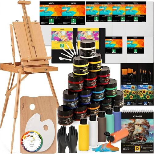 VISWIN Acrylic Paint Set with French Easel